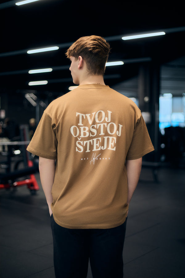 MENS ESSENTIAL T-SHIRT  "TVOJ OBSTOJ ŠTEJE" BY MAJ PURNAT