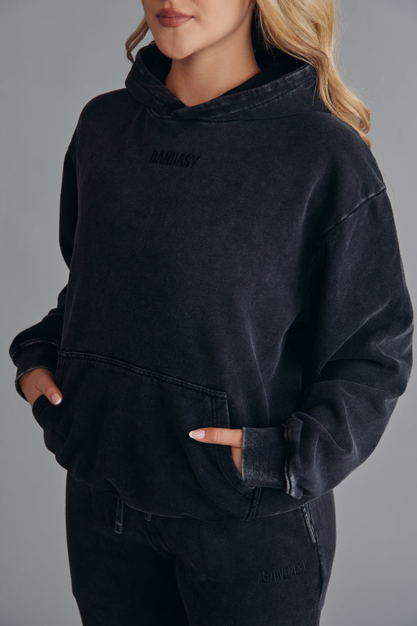 VENICE OVERSIZED HOODIE DENIM CRNA